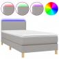 Preview: Boxspringbett mit Matratze & LED Hellgrau 80x200 cm Stoff