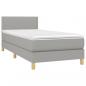 Preview: Boxspringbett mit Matratze & LED Hellgrau 80x200 cm Stoff