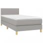 Preview: Boxspringbett mit Matratze & LED Hellgrau 90x200 cm Stoff