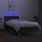 Preview: Boxspringbett mit Matratze & LED Dunkelbraun 90x200 cm Stoff