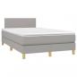 Preview: Boxspringbett mit Matratze & LED Hellgrau 120x200 cm Stoff