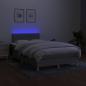 Preview: Boxspringbett mit Matratze & LED Hellgrau 120x200 cm Stoff