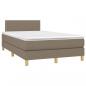 Preview: Boxspringbett mit Matratze & LED Taupe 120x200 cm Stoff