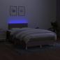 Preview: Boxspringbett mit Matratze & LED Taupe 120x200 cm Stoff