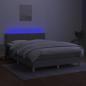 Preview: Boxspringbett mit Matratze & LED Hellgrau 140x190 cm Stoff