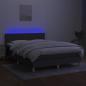 Preview: Boxspringbett mit Matratze & LED Dunkelgrau 140x200 cm Stoff