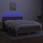 Preview: Boxspringbett mit Matratze & LED Taupe 140x200 cm Stoff