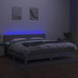 Preview: Boxspringbett mit Matratze & LED Hellgrau 200x200 cm Stoff