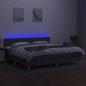 Preview: Boxspringbett mit Matratze & LED Dunkelgrau 200x200 cm Stoff