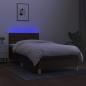 Preview: Boxspringbett mit Matratze & LED Dunkelbraun 100x200 cm Stoff