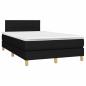 Preview: Boxspringbett mit Matratze & LED Schwarz 120x200 cm Stoff