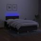 Preview: Boxspringbett mit Matratze & LED Schwarz 120x200 cm Stoff