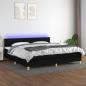 Preview: ARDEBO.de - Boxspringbett mit Matratze & LED Schwarz 200x200 cm Stoff