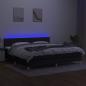 Preview: Boxspringbett mit Matratze & LED Schwarz 200x200 cm Stoff