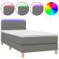 Preview: Boxspringbett mit Matratze & LED Dunkelgrau 90x200 cm Stoff