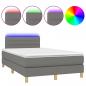 Preview: Boxspringbett mit Matratze & LED Dunkelgrau 120x200 cm Stoff