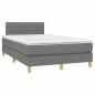 Preview: Boxspringbett mit Matratze & LED Dunkelgrau 120x200 cm Stoff