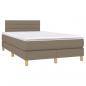 Preview: Boxspringbett mit Matratze & LED Taupe 120x200 cm Stoff