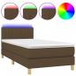 Preview: Boxspringbett mit Matratze & LED Dunkelbraun 100x200 cm Stoff