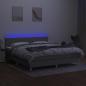 Preview: Boxspringbett mit Matratze & LED Hellgrau 180x200 cm Stoff