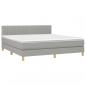 Preview: Boxspringbett mit Matratze & LED Hellgrau 180x200 cm Stoff