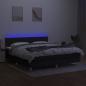 Preview: Boxspringbett mit Matratze & LED Schwarz 180x200 cm Stoff