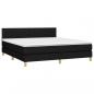 Preview: Boxspringbett mit Matratze & LED Schwarz 180x200 cm Stoff