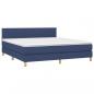 Preview: Boxspringbett mit Matratze & LED Blau 180x200 cm Stoff