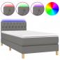 Preview: Boxspringbett mit Matratze & LED Dunkelgrau 90x190 cm Stoff