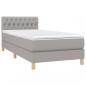 Preview: Boxspringbett mit Matratze & LED Hellgrau 90x200 cm Stoff