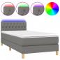 Preview: Boxspringbett mit Matratze & LED Dunkelgrau 100x200 cm Stoff