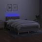 Preview: Boxspringbett mit Matratze & LED Hellgrau 120x200 cm Stoff