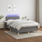 Preview: ARDEBO.de - Boxspringbett mit Matratze & LED Dunkelgrau 120x200 cm Stoff 