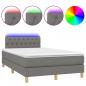 Preview: Boxspringbett mit Matratze & LED Dunkelgrau 120x200 cm Stoff 