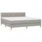 Preview: Boxspringbett mit Matratze & LED Hellgrau 160x200 cm Stoff 