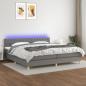 Preview: ARDEBO.de - Boxspringbett mit Matratze & LED Dunkelgrau 200x200 cm Stoff