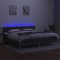 Preview: Boxspringbett mit Matratze & LED Dunkelgrau 200x200 cm Stoff