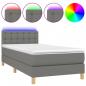 Preview: Boxspringbett mit Matratze & LED Dunkelgrau 90x190 cm Stoff