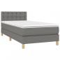 Preview: Boxspringbett mit Matratze & LED Dunkelgrau 90x200 cm Stoff