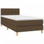 Preview: Boxspringbett mit Matratze & LED Dunkelbraun 100x200 cm Stoff