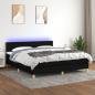 Preview: ARDEBO.de - Boxspringbett mit Matratze & LED Schwarz 180x200 cm Stoff 