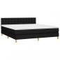 Preview: Boxspringbett mit Matratze & LED Schwarz 180x200 cm Stoff 