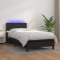 Preview: ARDEBO.de - Boxspringbett mit Matratze & LED Schwarz 80x200 cm Kunstleder