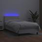 Preview: Boxspringbett mit Matratze & LED Weiß 80x200 cm Kunstleder