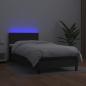 Preview: Boxspringbett mit Matratze & LED Schwarz 90x200 cm Kunstleder