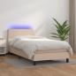 Preview: ARDEBO.de - Boxspringbett mit Matratze & LED Cappuccino-Braun 90x200cm