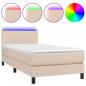 Preview: Boxspringbett mit Matratze & LED Cappuccino-Braun 90x200cm