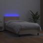 Preview: Boxspringbett mit Matratze & LED Cappuccino-Braun 90x200cm