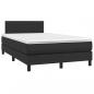 Preview: Boxspringbett mit Matratze & LED Schwarz 120x200 cm Kunstleder