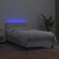 Preview: Boxspringbett mit Matratze & LED Weiß 80x200 cm Kunstleder